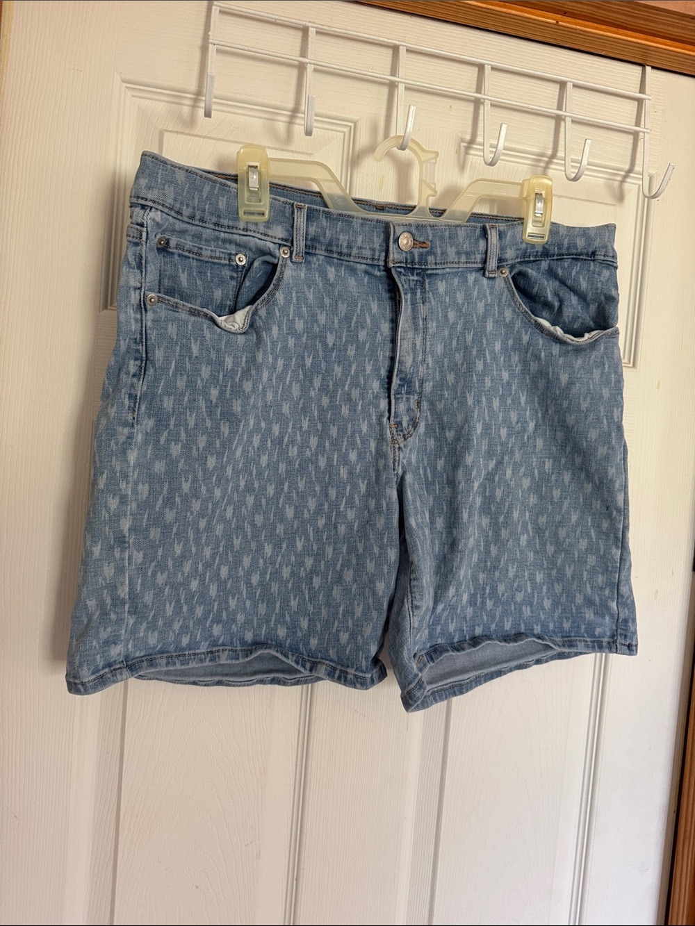 Levi's Light Blue Patterned Denim Shorts